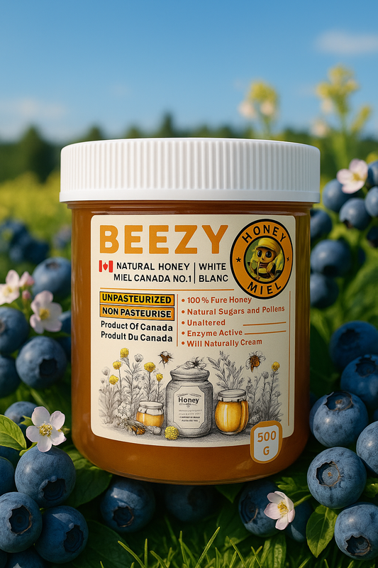 Raw Blueberry Blossom Honey – Unfiltered with Natural Beeswax |